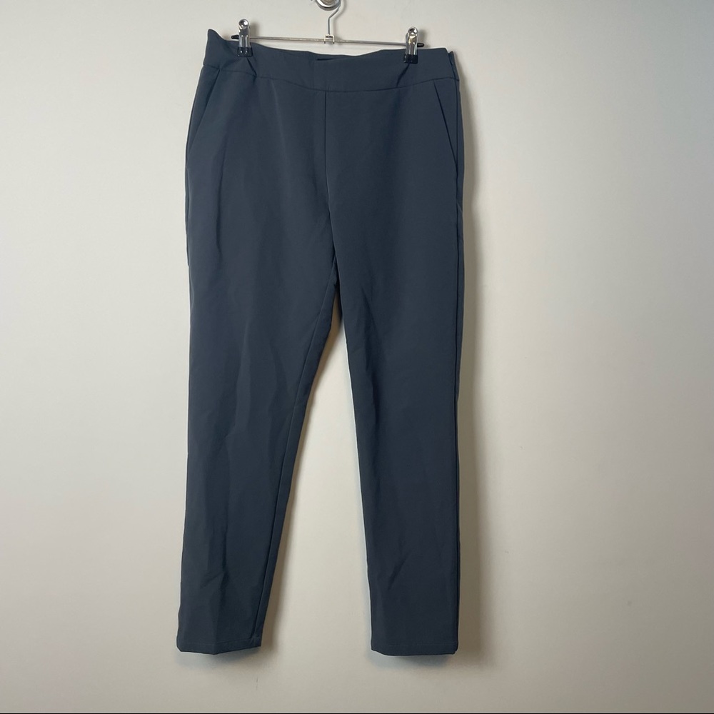 Betabrand Travel Dress Pants, Grey, Size M